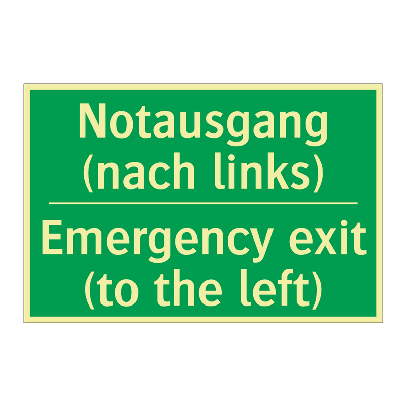 Notausgang (nach links) - Emergency exit (to the left)
