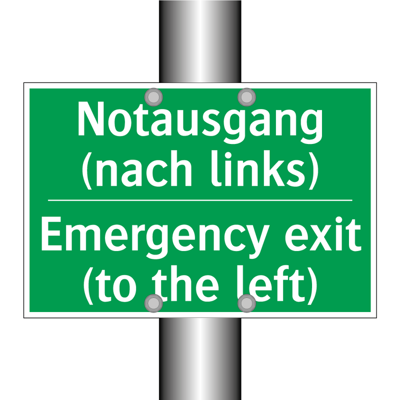 Notausgang (nach links) - Emergency exit (to the left)