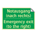 Notausgang (nach rechts) - Emergency exit (to the right)