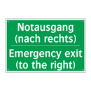Notausgang (nach rechts) - Emergency exit (to the right)