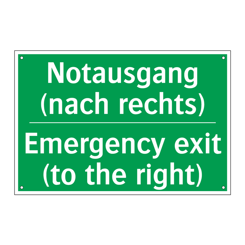 Notausgang (nach rechts) - Emergency exit (to the right)