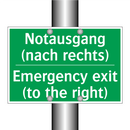 Notausgang (nach rechts) - Emergency exit (to the right)
