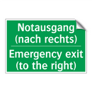 Notausgang (nach rechts) - Emergency exit (to the right)