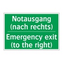 Notausgang (nach rechts) - Emergency exit (to the right)