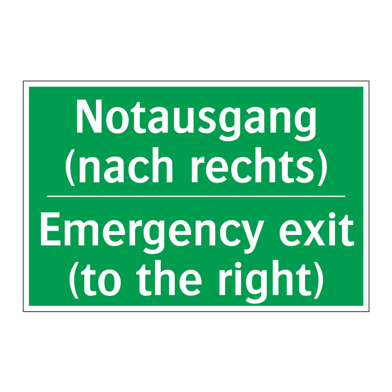 Notausgang (nach rechts) - Emergency exit (to the right)