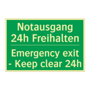 Notausgang 24h Freihalten - Emergency exit - Keep clear 24h /.../