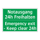 Notausgang 24h Freihalten - Emergency exit - Keep clear 24h /.../