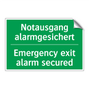 Notausgang alarmgesichert - Emergency exit alarm secured