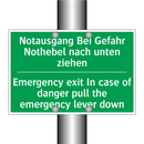 Notausgang Bei Gefahr Nothebel /.../ - Emergency exit In case of danger /.../