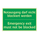 Notausgang darf nicht blockiert /.../ - Emergency exit must not be blocked /.../