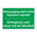 Notausgang darf nicht blockiert /.../ - Emergency exit must not be blocked /.../