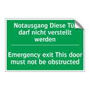 Notausgang Diese Tür darf nicht /.../ - Emergency exit This door must /.../