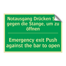 Notausgang Drücken Sie gegen die /.../ - Emergency exit Push against the /.../