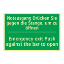 Notausgang Drücken Sie gegen die /.../ - Emergency exit Push against the /.../