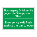 Notausgang Drücken Sie gegen die /.../ - Emergency exit Push against the /.../