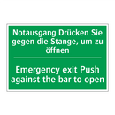 Notausgang Drücken Sie gegen die /.../ - Emergency exit Push against the /.../