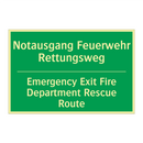 Notausgang Feuerwehr Rettungsweg /.../ - Emergency Exit Fire Department /.../