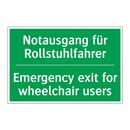 Notausgang für Rollstuhlfahrer - Emergency exit for wheelchair /.../