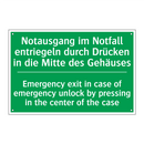 Notausgang im Notfall entriegeln /.../ - Emergency exit in case of emergency /.../