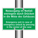 Notausgang im Notfall entriegeln /.../ - Emergency exit in case of emergency /.../