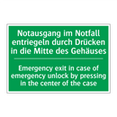 Notausgang im Notfall entriegeln /.../ - Emergency exit in case of emergency /.../