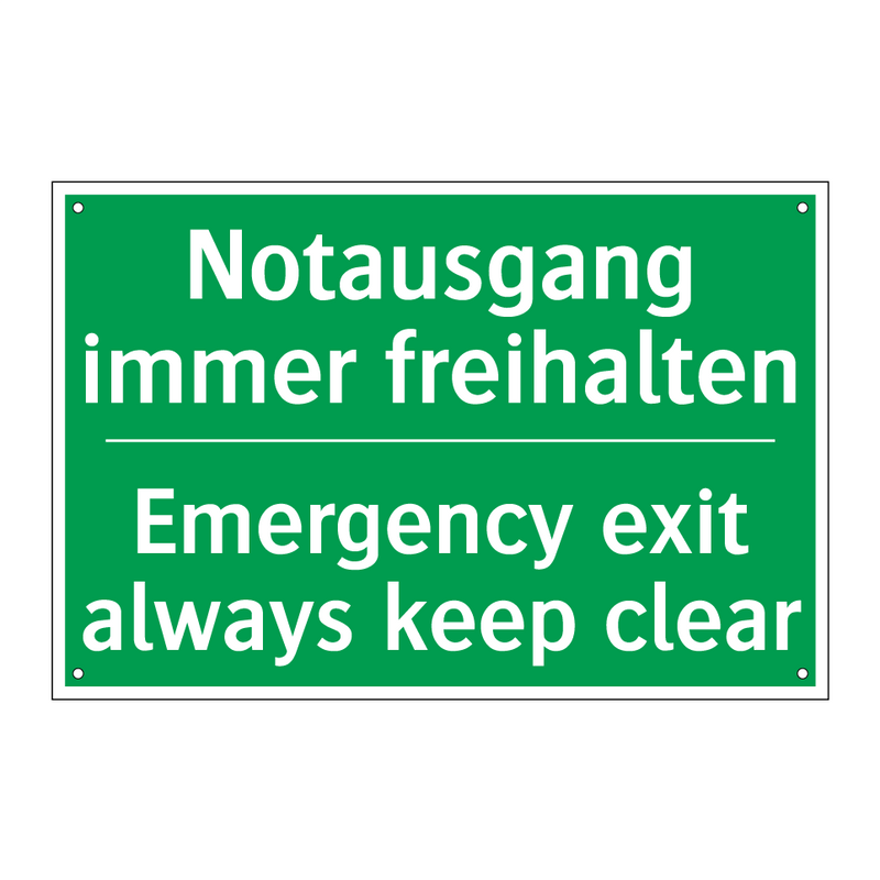 Notausgang immer freihalten - Emergency exit always keep clear /.../