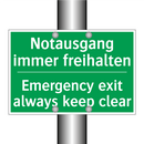 Notausgang immer freihalten - Emergency exit always keep clear /.../