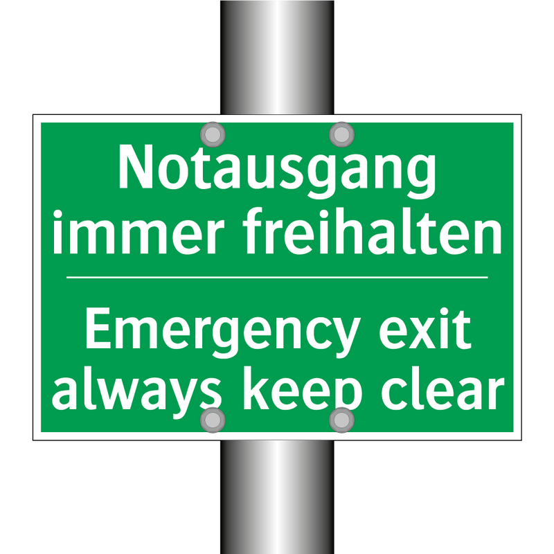 Notausgang immer freihalten - Emergency exit always keep clear /.../