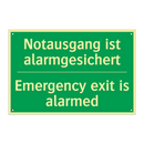 Notausgang ist alarmgesichert - Emergency exit is alarmed