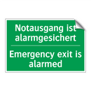Notausgang ist alarmgesichert - Emergency exit is alarmed