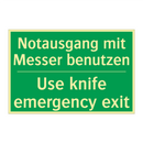 Notausgang mit Messer benutzen - Use knife emergency exit