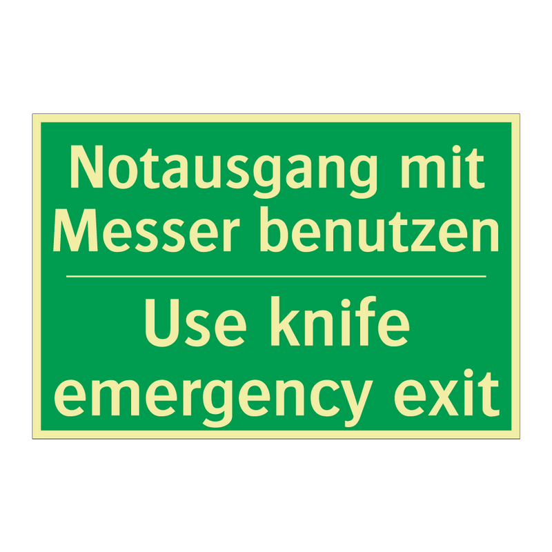 Notausgang mit Messer benutzen - Use knife emergency exit