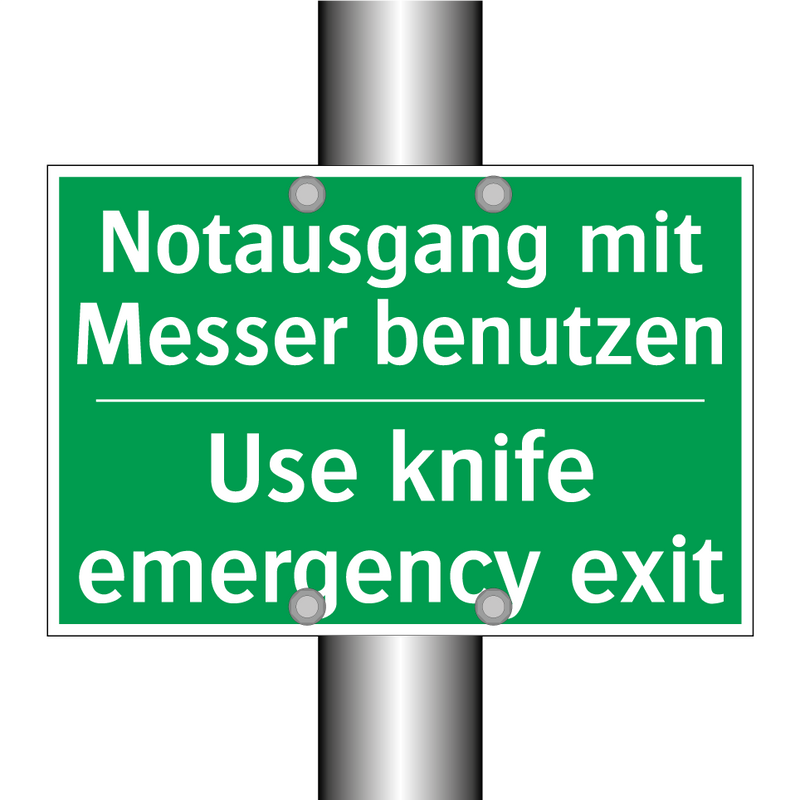 Notausgang mit Messer benutzen - Use knife emergency exit