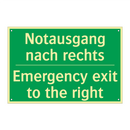 Notausgang nach rechts - Emergency exit to the right