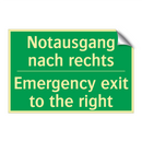 Notausgang nach rechts - Emergency exit to the right