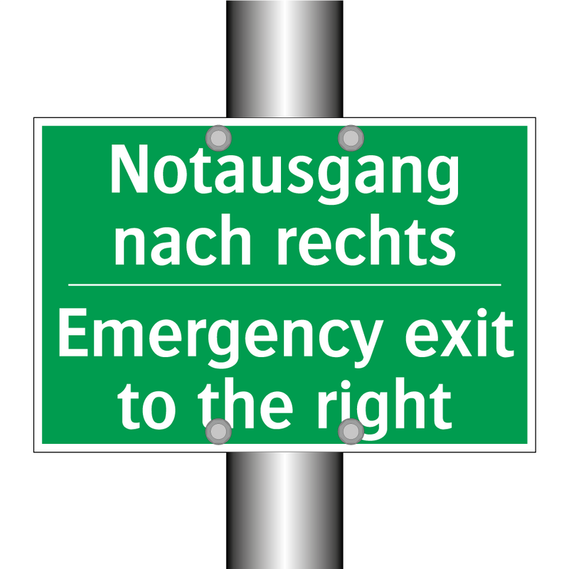Notausgang nach rechts - Emergency exit to the right