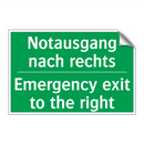 Notausgang nach rechts - Emergency exit to the right