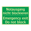 Notausgang nicht blockieren - Emergency exit Do not block