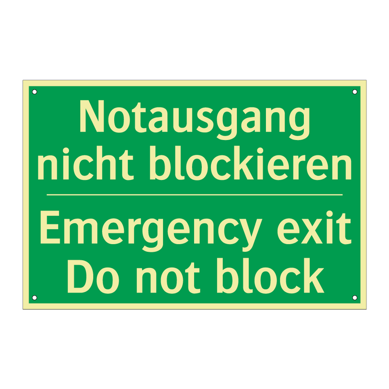 Notausgang nicht blockieren - Emergency exit Do not block