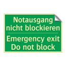 Notausgang nicht blockieren - Emergency exit Do not block