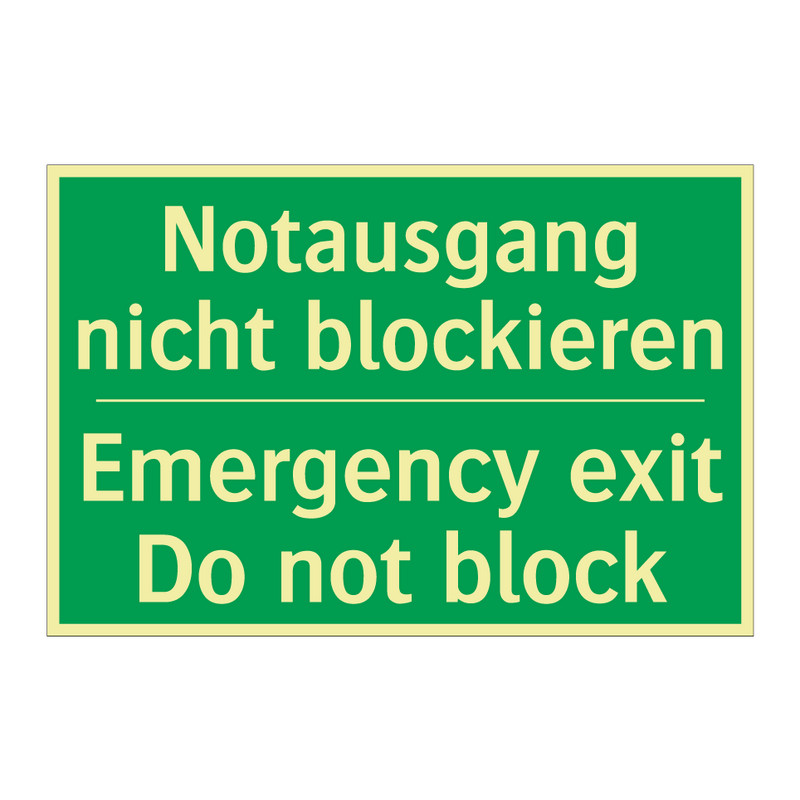 Notausgang nicht blockieren - Emergency exit Do not block
