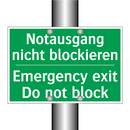 Notausgang nicht blockieren - Emergency exit Do not block