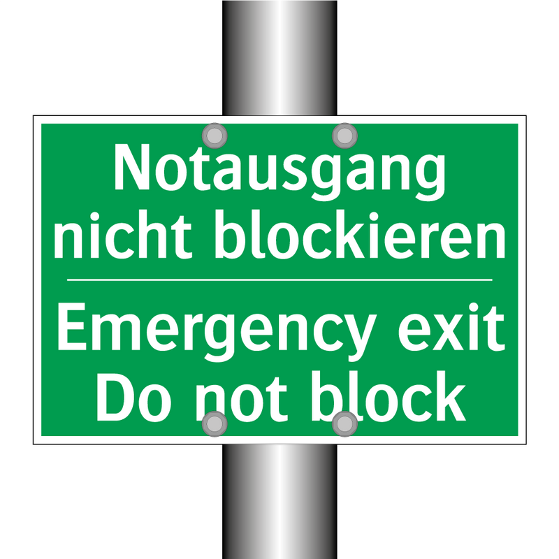 Notausgang nicht blockieren - Emergency exit Do not block