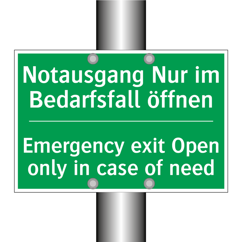 Notausgang Nur im Bedarfsfall /.../ - Emergency exit Open only in case /.../