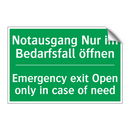 Notausgang Nur im Bedarfsfall /.../ - Emergency exit Open only in case /.../
