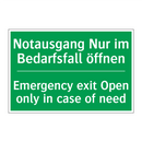 Notausgang Nur im Bedarfsfall /.../ - Emergency exit Open only in case /.../