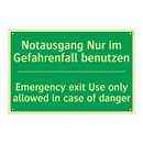 Notausgang Nur im Gefahrenfall /.../ - Emergency exit Use only allowed /.../