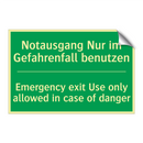 Notausgang Nur im Gefahrenfall /.../ - Emergency exit Use only allowed /.../