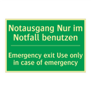 Notausgang Nur im Notfall benutzen /.../ - Emergency exit Use only in case /.../