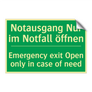 Notausgang Nur im Notfall öffnen /.../ - Emergency exit Open only in case /.../